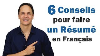 6 Conseils pour faire un Résumé en Français 📋🙂 [upl. by Etteniotna739]