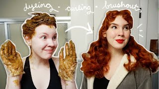 My ENTIRE Hair Routine dyeing curling brushout [upl. by Mil]