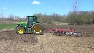 John Deere 6420 And Case IH 3800 Discing [upl. by Ayanaj]