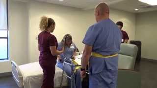 Physical Therapy Transfer Training  How To Transfer From Wheelchair To Bed [upl. by Orrocos]