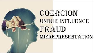 Coercion Undue Influence Fraud Misrepresentation  Indian Contract Act 1872  Law Guru [upl. by Eerol]