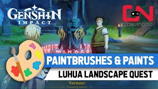 Vermeer Paintbrushes amp Paints Location Genshin Impact Luhua Landscape World Quest [upl. by Nolaj646]