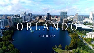 Orlando Florida DayNight Aerial City View  4K [upl. by Adaha]