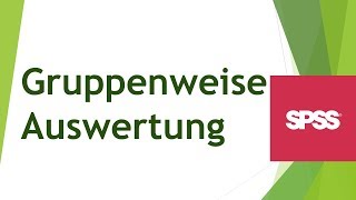 Gruppenweise Auswertungen in SPSS vornehmen [upl. by Nidroj]