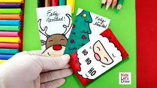 Cómo hacer TARJETAS NAVIDEÑAS dibujando y pintando DIY  How to Make a Christmas Gift Cards [upl. by Tisman]