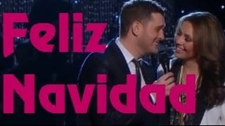 Michael Bublé amp Thalía  Feliz Navidad lyrics [upl. by Jaddan]