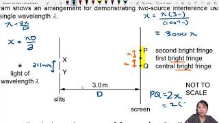 82c Ex1 MJ20 P12 Q29 Distance between Two Fringes  AS Superposition  CAIE A Level 9702 Physics [upl. by Eladnwahs]