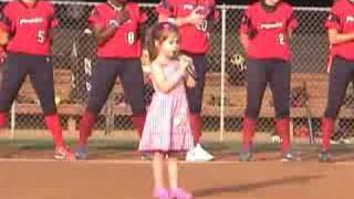 Kaitlyn Maher 4yo sings National Anthem at Washington Glory game 72608 [upl. by Ahsielat]