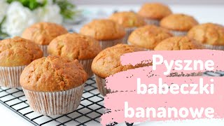 Babeczki bananowe🧁🍌 przepis na muffinki bananowe I Ciastkożercypl [upl. by Rydder948]