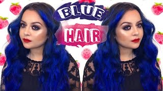 How To BLUE HAIR TUTORIAL [upl. by Atinar]