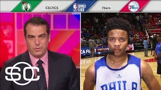 Markelle Fultz Interview After First NBA Summer League Game  SportsCenter  ESPN [upl. by Anileh855]