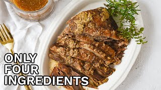 CROCKPOT BBQ BRISKET  FOUR INGREDIENTS [upl. by Vorster]