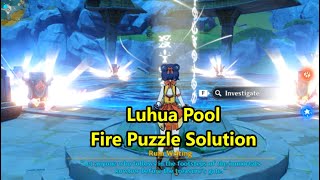 Luhua Pool Fire Puzzle Solution to Unlock Hidden Palace of Guizang Formula  Genshin Impact Guides [upl. by Mikah]