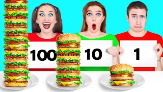 1 10 or 100 Layers of Food Challenge by Multi DO [upl. by Ylellan]