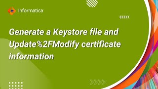 How to generate a Keystore file and UpdateModify certificate information in a Keystore [upl. by Teddman]