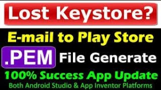 how to solve lost keystore problem in android studio  generate pem file in android studio [upl. by Oicneconi273]