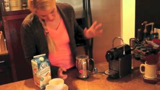 Nespresso Aeroccino Plus Frother Review Frothing Almond Milk [upl. by Tye940]